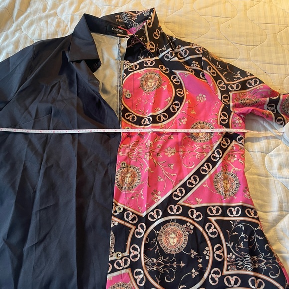 New XL (size 12) Scarf Print Colorblock Long Sleeve Button-up Top NWOT - Picture 10 of 10